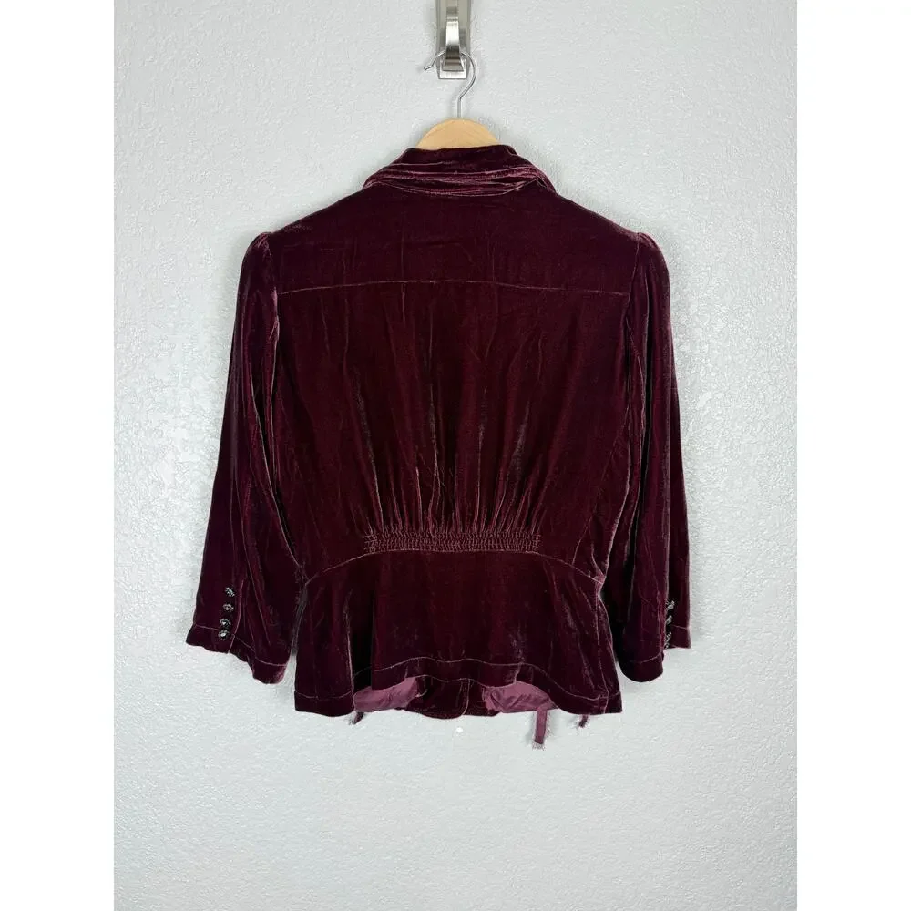 Ralph Lauren Vintage Velvet Blazer Whimsygoth Dark Academia Silk Victorian S - Picture 6 of 11